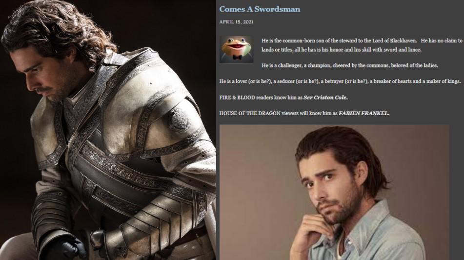 /r/freefolk - Reminder that Criston Cole is the only HOTD character whose casting GRRM personally announced. Fabien deserved better material than what the showrunners gave him | /r/FreeFolk