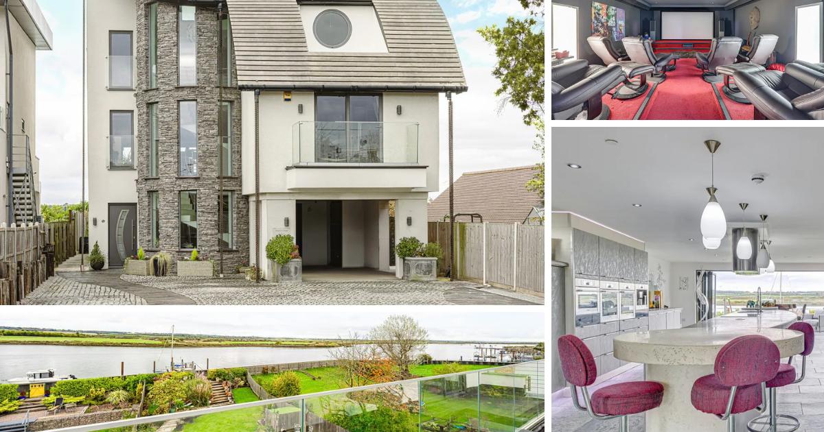 Riverside home with private pontoon and cinema room on sale in south Essex