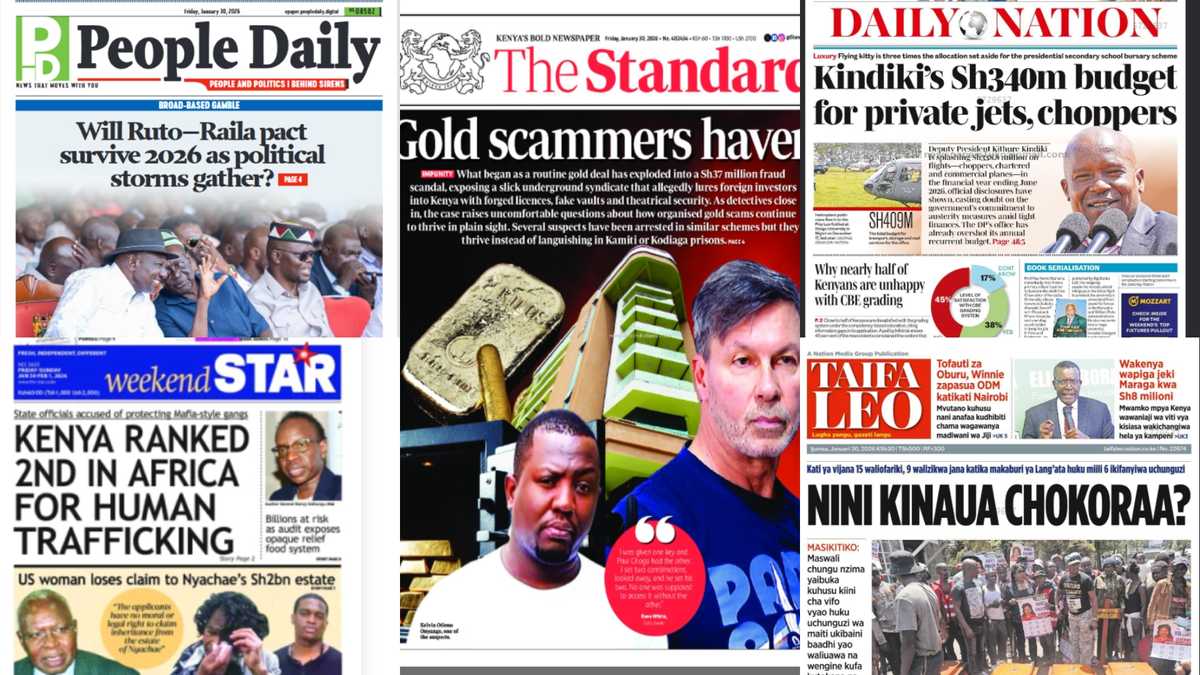 Kenyan newspapers review: William Ruto's allies uneasy with UDA-ODM deal ahead of 2027 polls