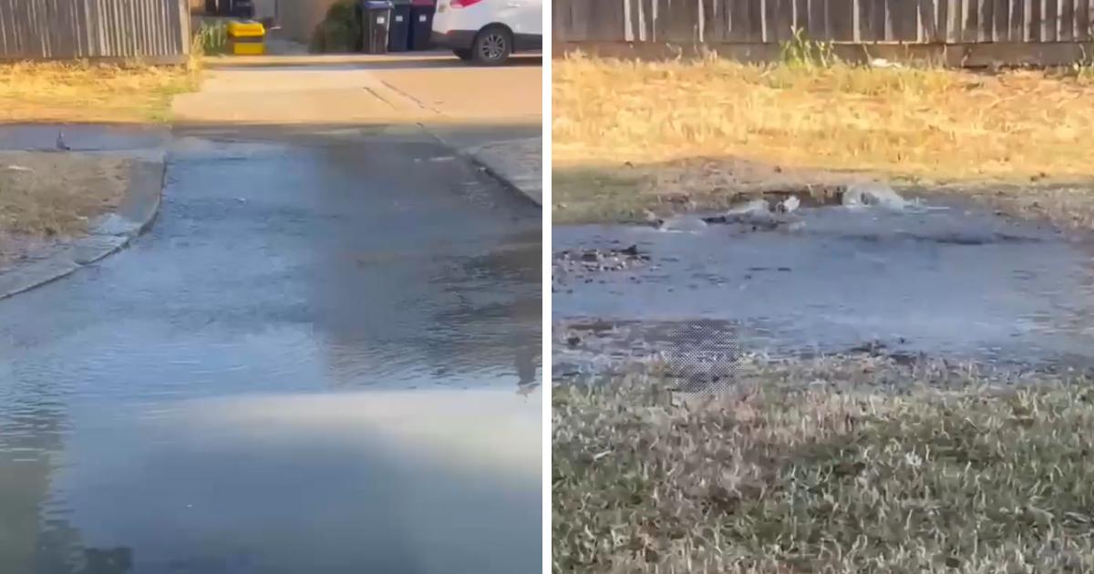 Footage shows large water leak in Southend as residents urged to take care