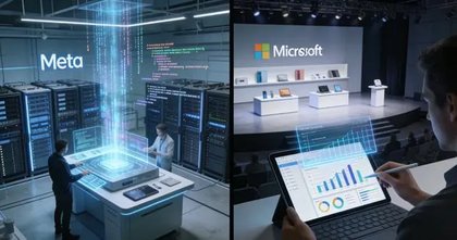 Meta tăng vọt, Microsoft trượt dốc khi nhà đầu tư đặt cược vào tương lai AI
