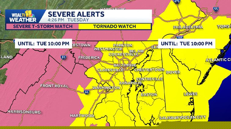 Weather Alert Day: Strong storms, high winds and flash flooding possible Tuesday in Maryland