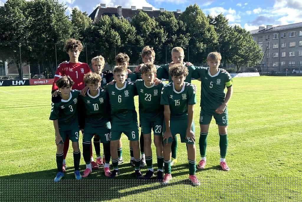 Vaikinų U15 futbolo rinktinė Taline sužaidė pirmąsias kontrolines rungtynes