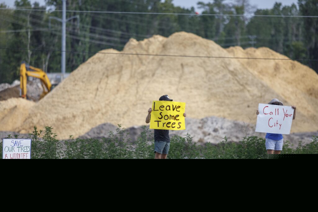 Gainesville residents protest tree clear-cutting for new Fire Station 9
