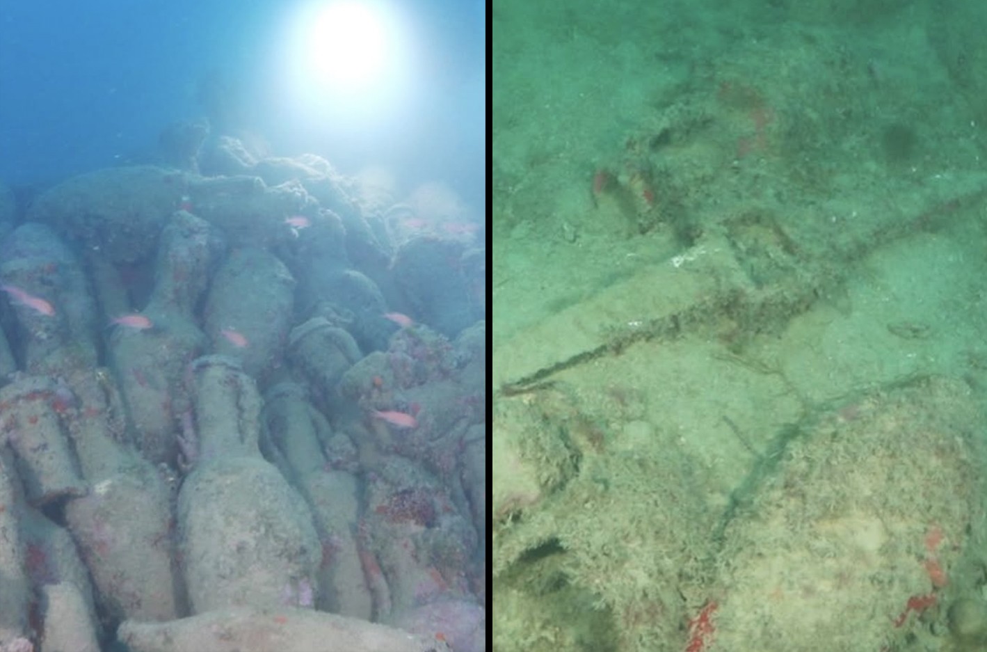 Mergulhadores encontram navio romano com centenas de ânforas com mais de 2 mil anos na costa da Sicília