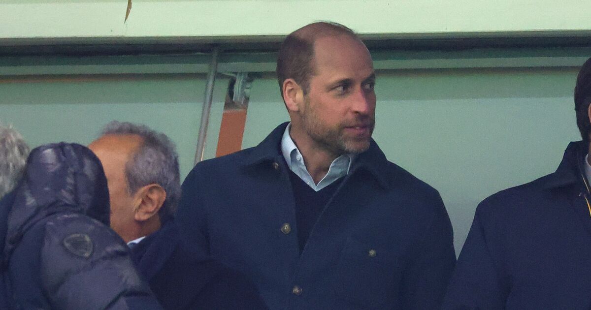 Prince William winces as he joins Aston Villa fans at major Europa League clash