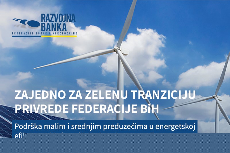 FBiH Development Bank: KM 15.4 million in loans for the green transition of FBiH's economy
