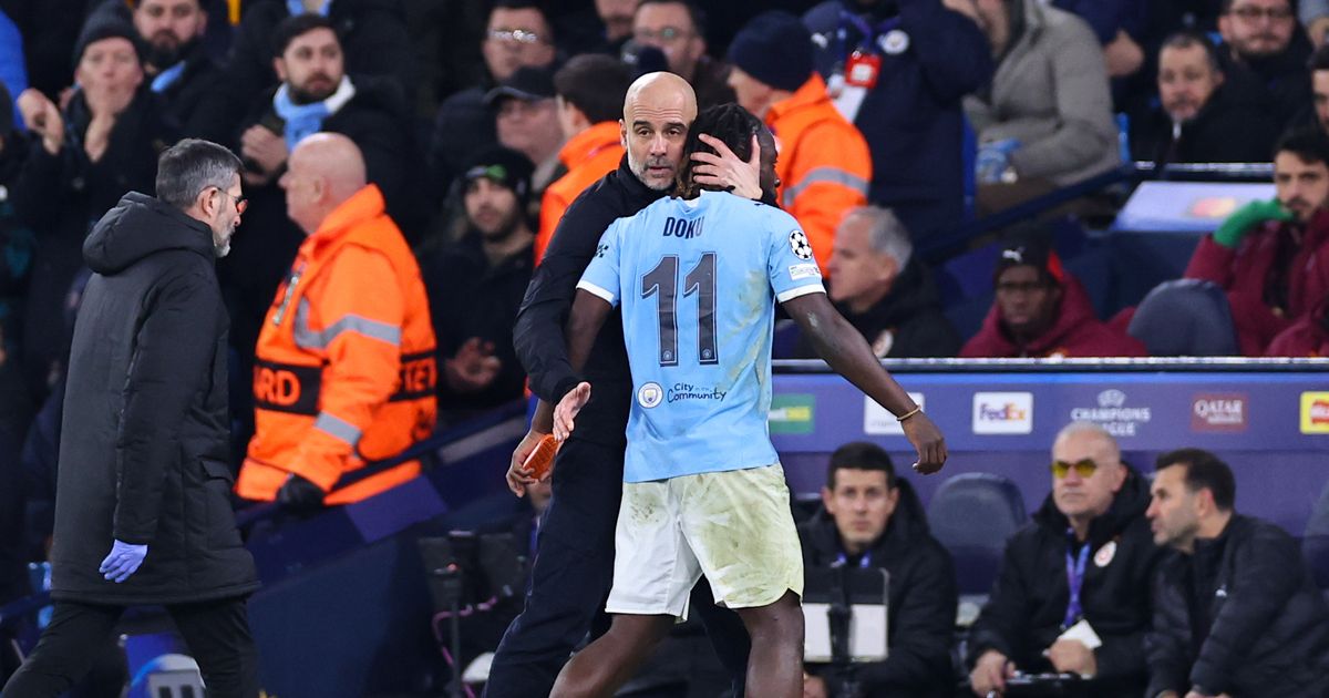 Man City dealt injury blow as Jeremy Doku forced off in Champions League tie