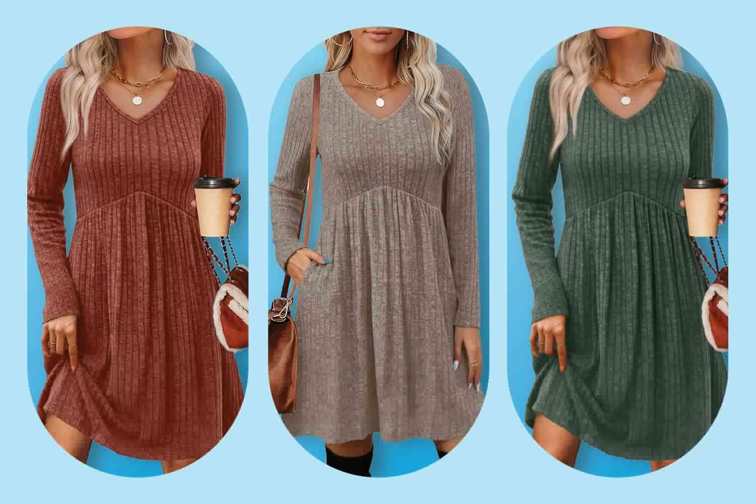 Amazon's New No. 1-Selling Fall Dress Is So Comfy and Flattering, 500+ People Just Bought It — and It’s Only $20