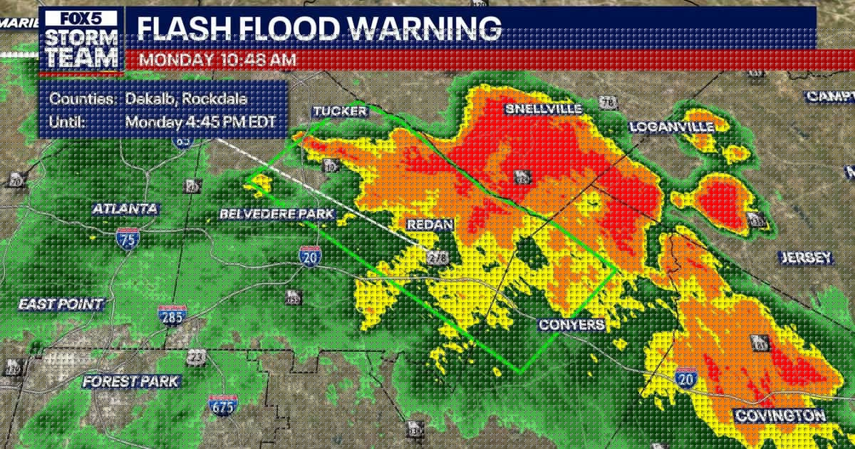 Atlanta weather: Flash flood warning in effect for DeKalb, Rockdale