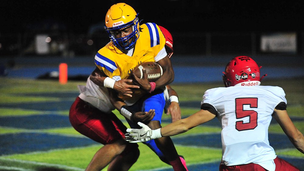 Mayfield Puts Clamps on Caldwell in 52-0 District Rout